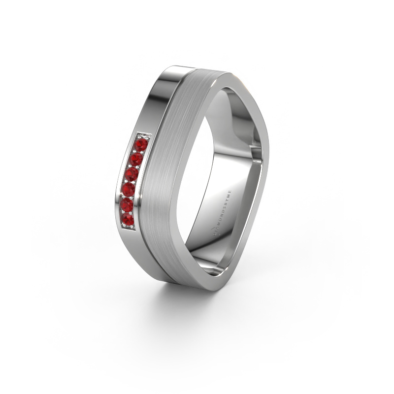 Image of Wedding ring WH6030L16A 950 platinum ±0.24x0.07 in Ruby