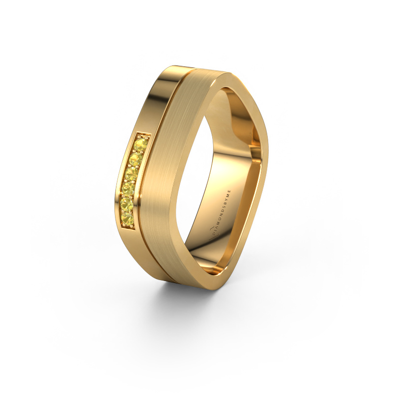 Image of Wedding ring WH6030L16A 585 gold ±0.24x0.07 in Yellow sapphire