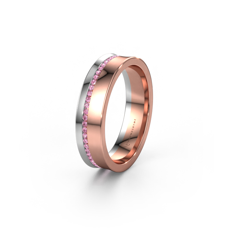 Image of Wedding ring WH6090L55A 585 rose gold ±0.20x0.07 in Pink sapphire
