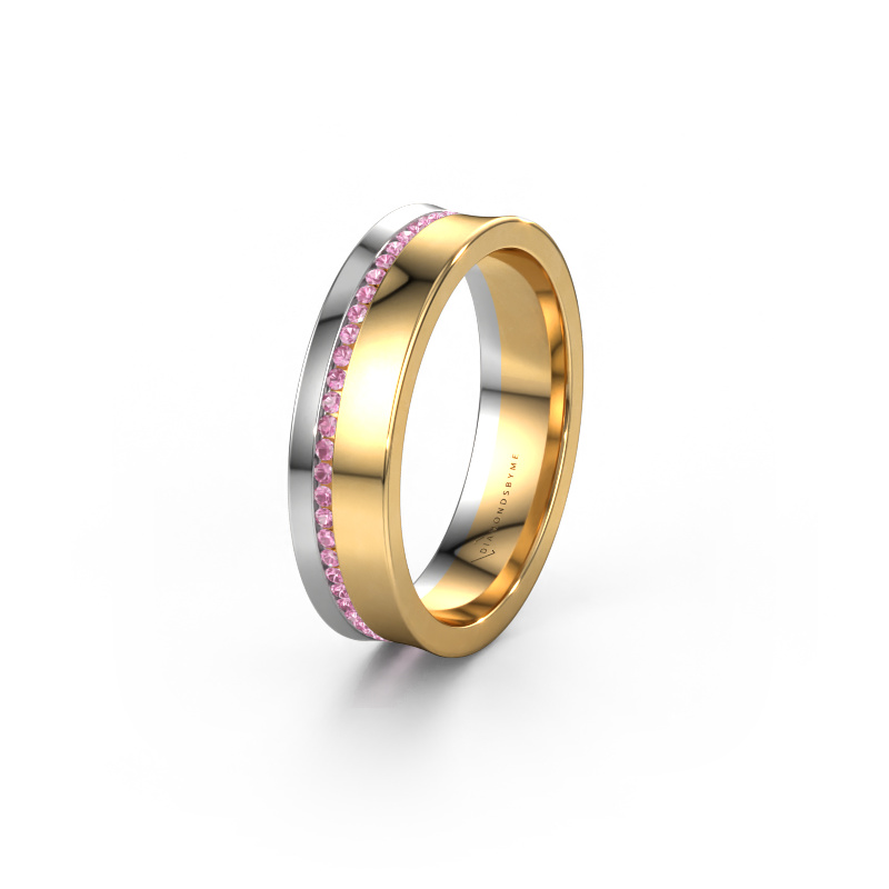 Image of Wedding ring WH6090L55A 585 gold ±0.20x0.07 in Pink sapphire