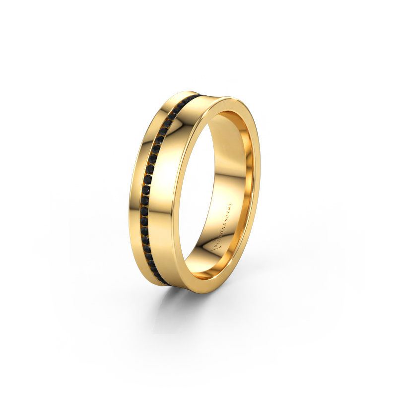 Immagine di Fede nuziale WH6090L55A 585 oro ±5 x 1,7 mm Diamante nero