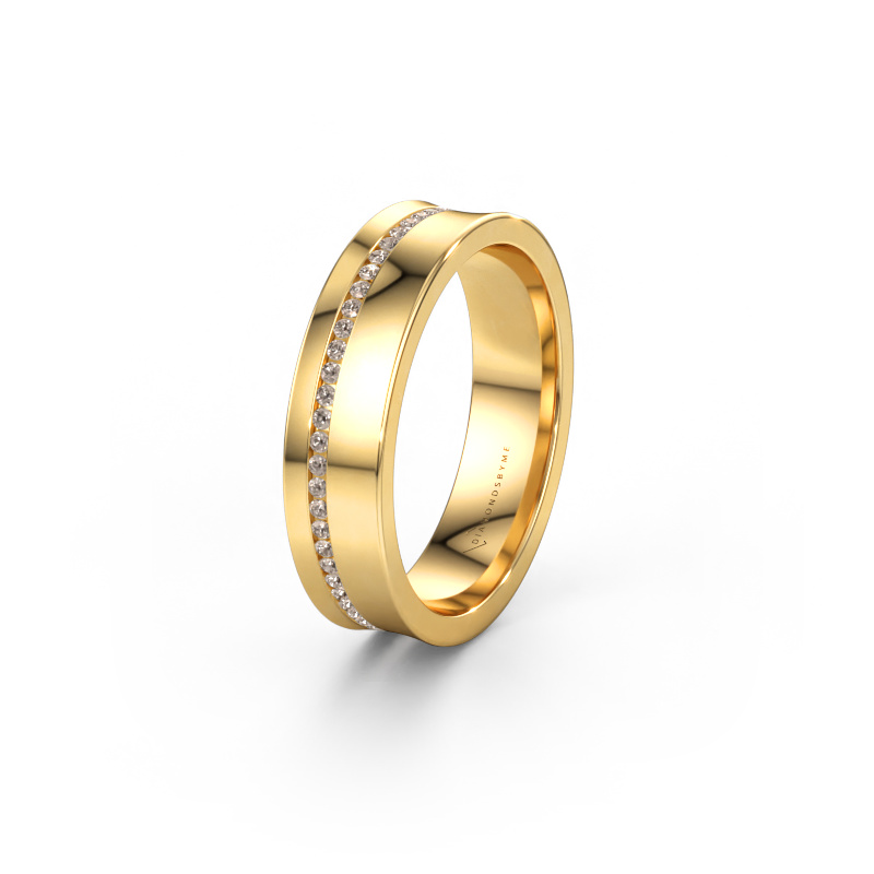 Bild av Vigselring WH6090L55A 585 gult guld ±5 x 1,7 mm Brun diamant