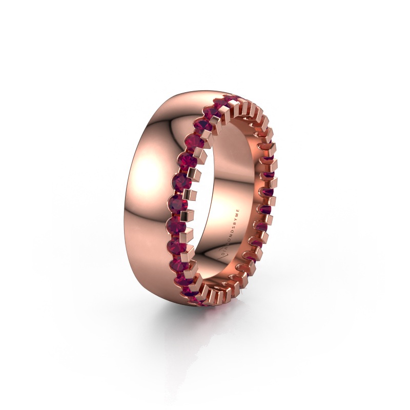 Image of Wedding ring WH6120L27C 585 rose gold ±7x2.2 mm Rhodolite