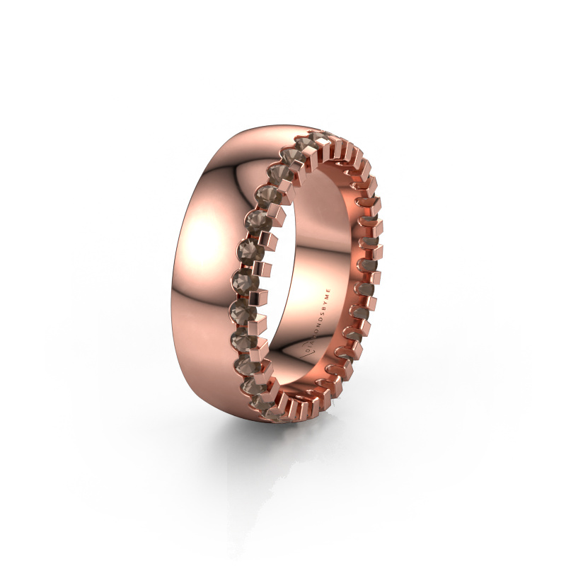 Image of Wedding ring WH6120L27C 585 rose gold ±7x2.2 mm Smokey quartz