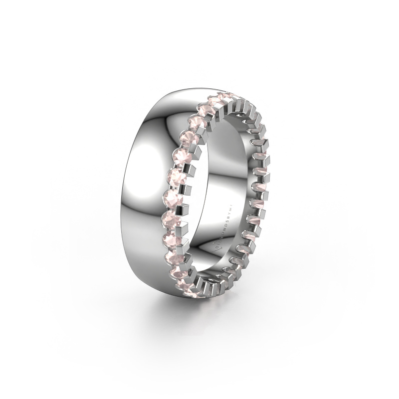Image of Wedding ring WH6120L27C 585 white gold ±0.28x0.09in Morganite champagne