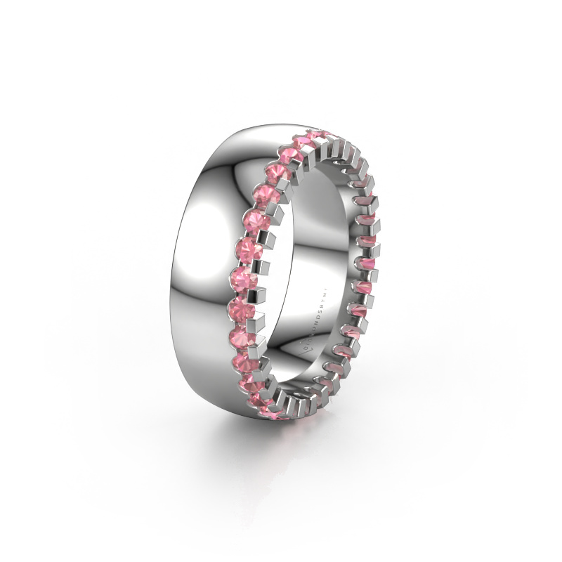 Bild von Ehering WH6120L27C 585 Weißgold ±7x2.2 mm Turmalin rosa