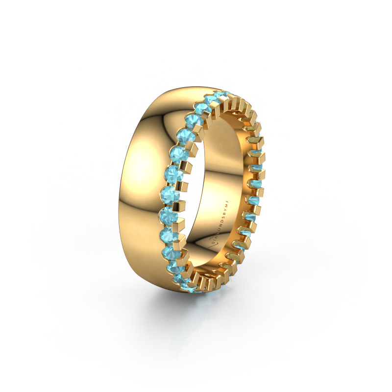 Bild von Ehering WH6120L27C 585 Gold ±7x2.2 mm Blau Topas