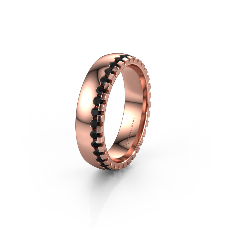 Bild von Ehering WH6122L25B 585 Roségold ±5x2 mm Schwarz Diamant
