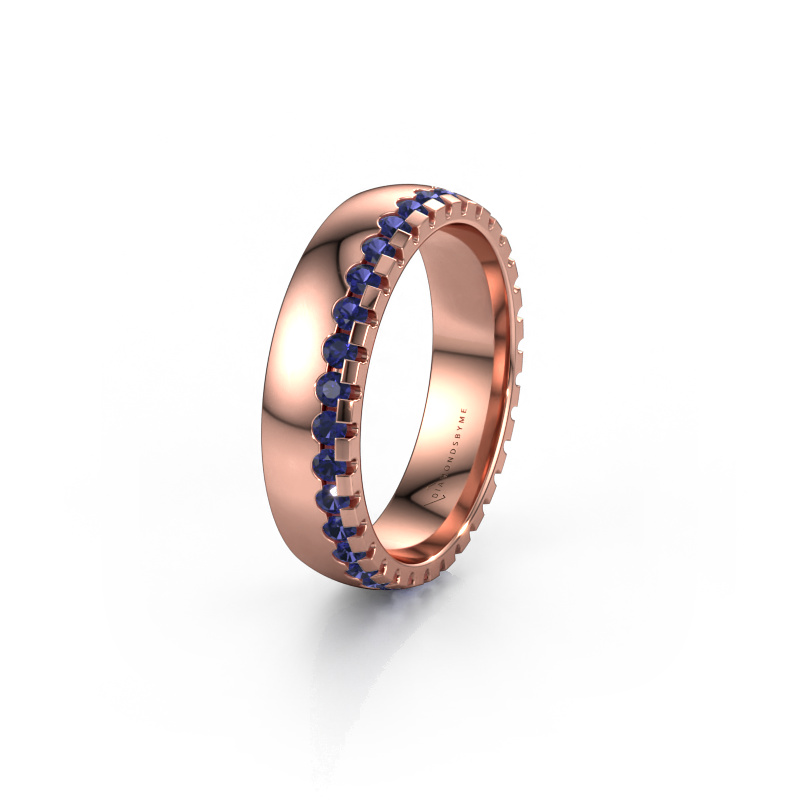 Image of Wedding ring WH6122L25B 585 rose gold ±0.20x0.08 in Sapphire