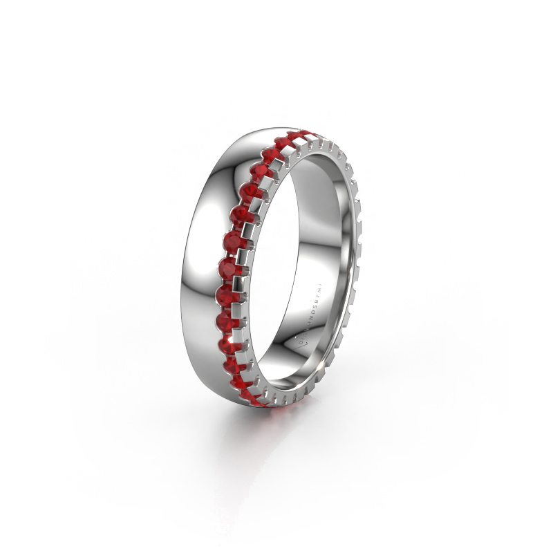 Image of Wedding ring WH6122L25B 950 platinum ±0.20x0.08 in Ruby
