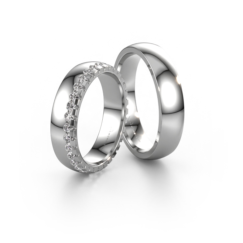 Image of Wedding rings set WH6122LM25BP ±0.20x0.08 in 14 Carat white gold Diamond 0.825 crt