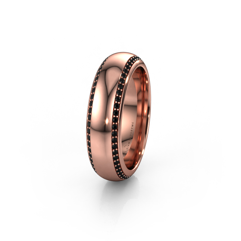 Afbeelding van Trouwring WH6132L36C 585 rosé goud ±6x2.2 mm Zwarte diamant