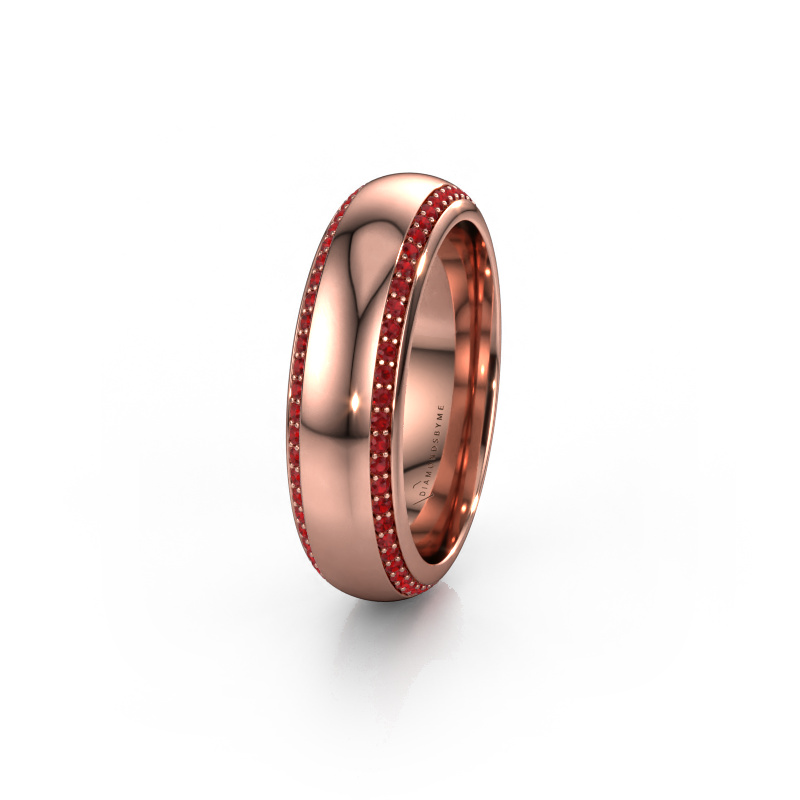 Image of Wedding ring WH6132L36C 585 rose gold ±0.24x0.09in Ruby