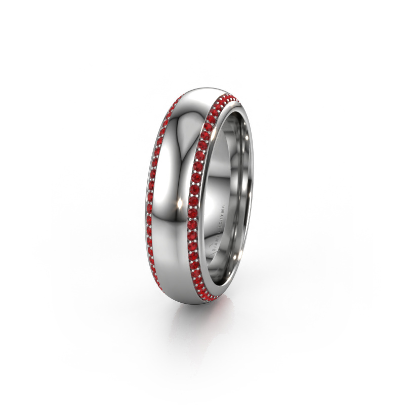 Image of Wedding ring WH6132L36C 585 white gold ±0.24x0.09in Ruby