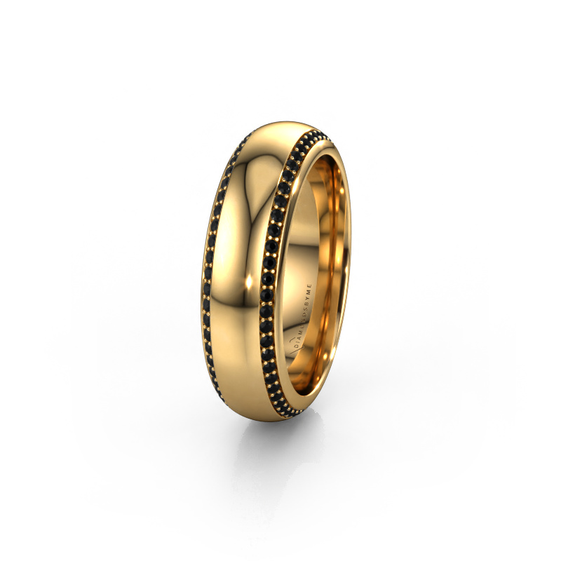 Image of Wedding ring WH6132L36C 585 gold ±0.24x0.09in Black diamond
