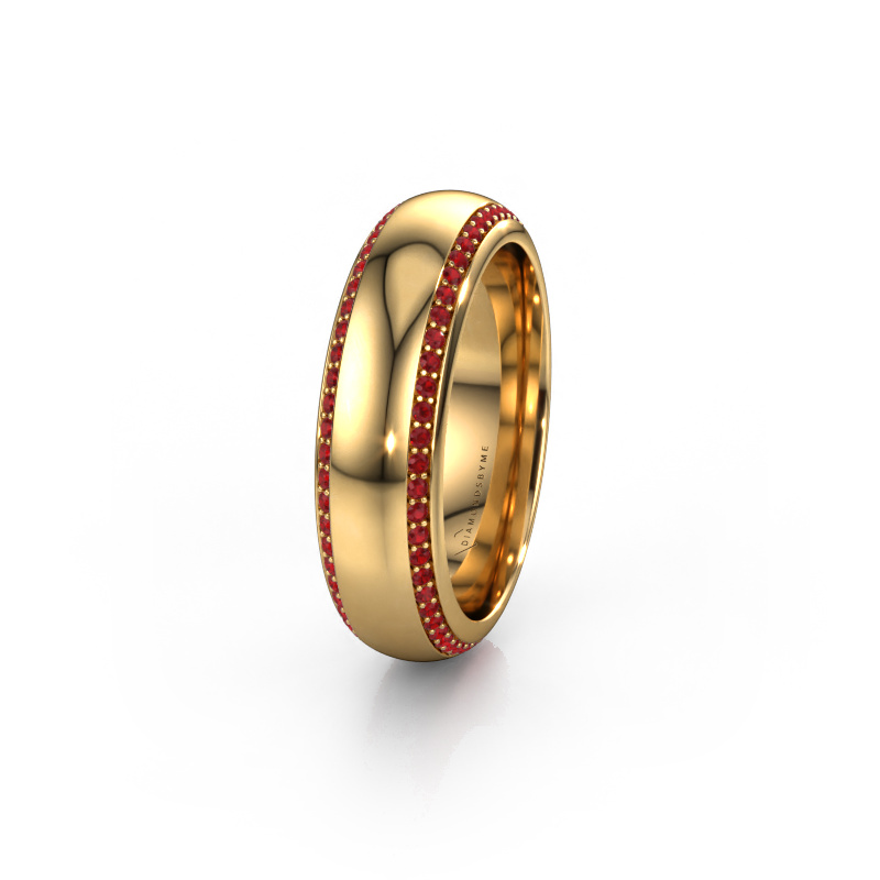 Image of Wedding ring WH6132L36C 585 gold ±0.24x0.09in Ruby