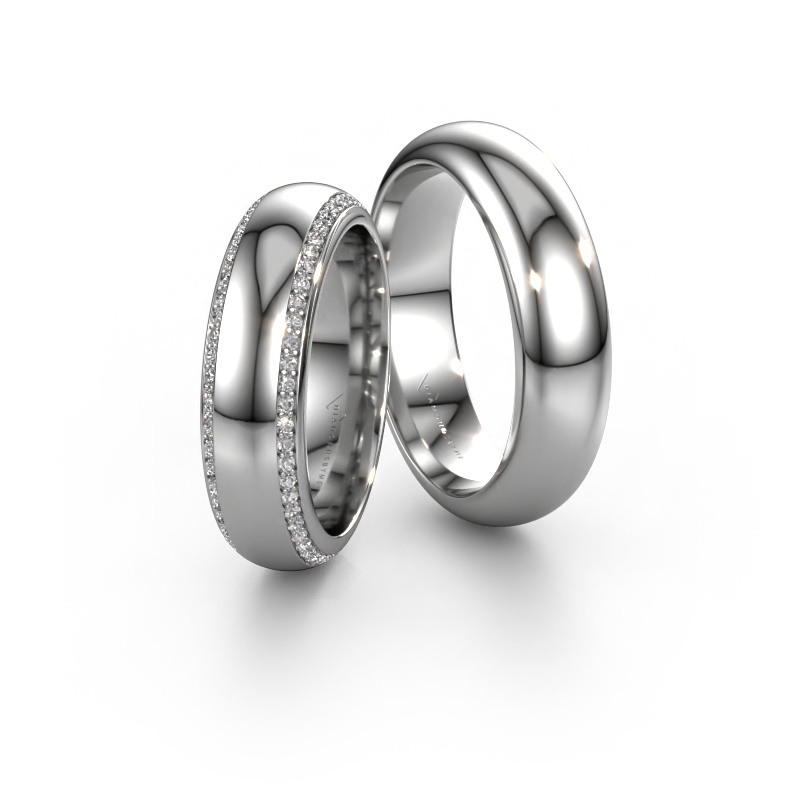 Bild von Eheringe set WH6132LM36C ±6x2.2 mm 14 Karat Weißgold Diamant 0.005 crt