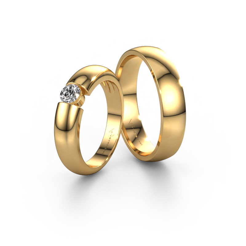 Image of Wedding rings set WHE339LM24AP ±0.20x0.07 in 14 Carat gold Diamond 0.25 crt