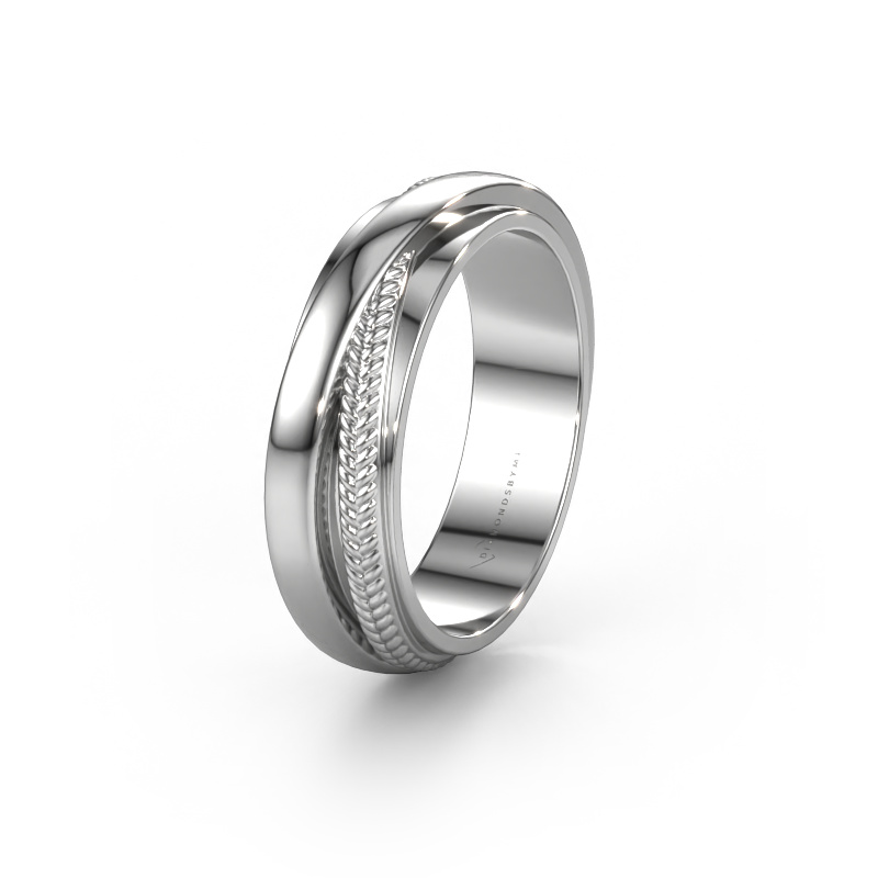 Image of Wedding ring WHM0080M 585 white gold ±0.24x0.1in