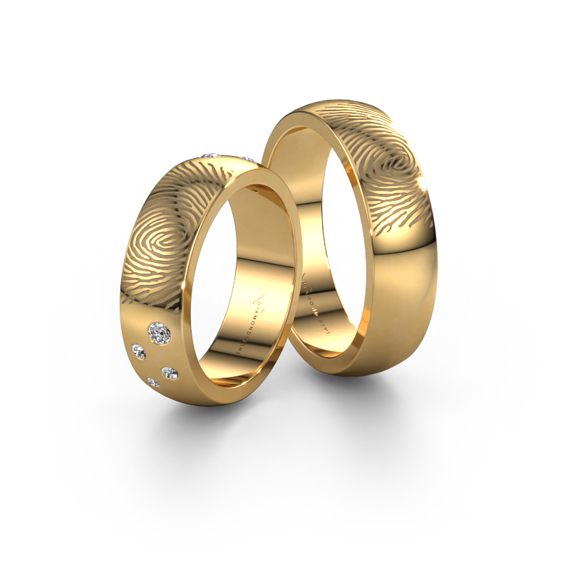 Image of Wedding rings set WHR0423LM ±0.24x0.08 in 14 Carat gold Diamond 0.03 crt