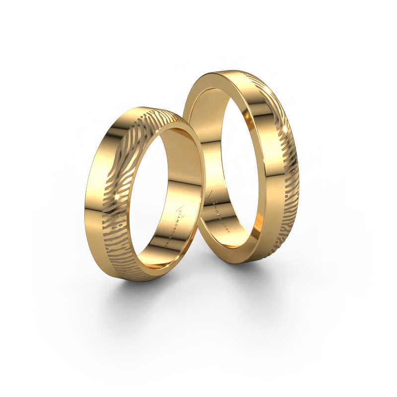 Bild von Eheringe set WHR0424LM ±4x2 mm 14 Karat Gold