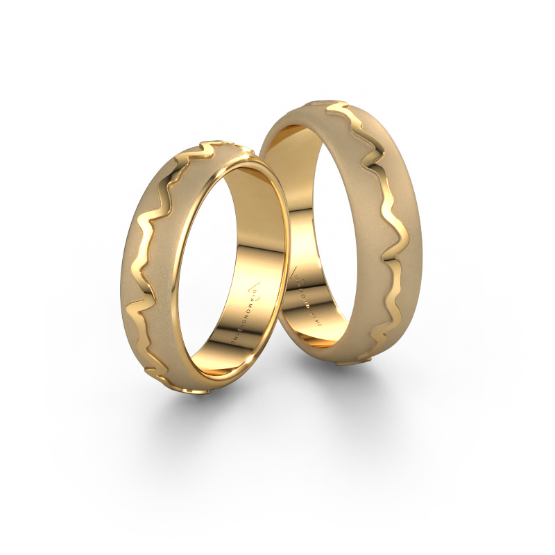 Bild von Eheringe set WHR0439LM ±5x1.8 mm 14 Karat Gold