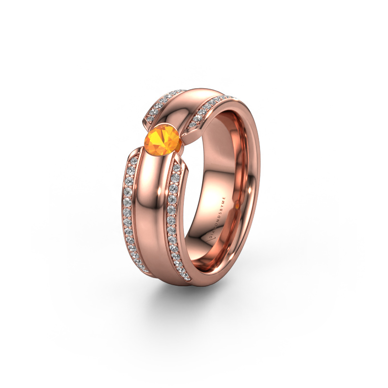 Bild von Ehering WHR0575L 585 Roségold ±7x2 mm Citrin