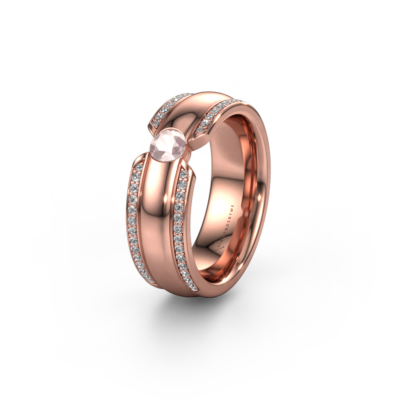 Bild von Ehering WHR0575L 585 Roségold ±7x2 mm Morganit Champagner