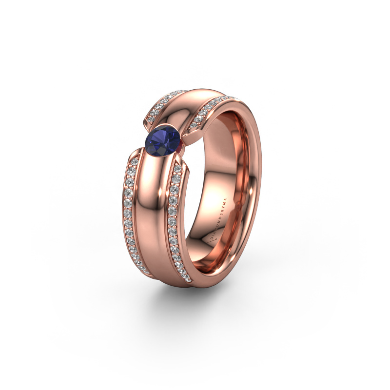 Image of Wedding ring WHR0575L 585 rose gold ±0.28x0.08 in Sapphire