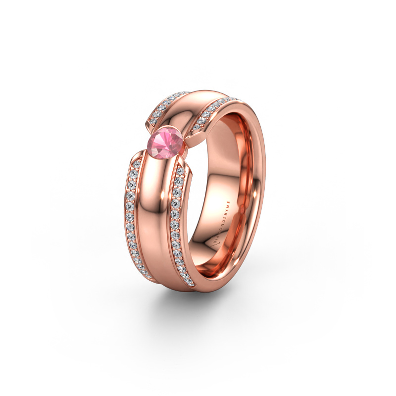 Immagine di Fede nuziale WHR0575L 585 oro rosa ±7 x 2 mm Tormalina rosa