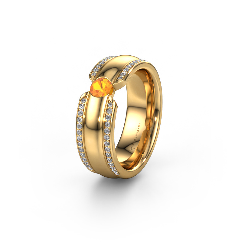 Image of Wedding ring WHR0575L 585 gold ±0.28x0.08 in Citrin