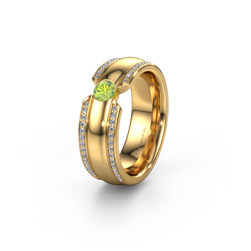 Image of Wedding ring WHR0575L 585 gold ±0.28x0.08 in Peridot
