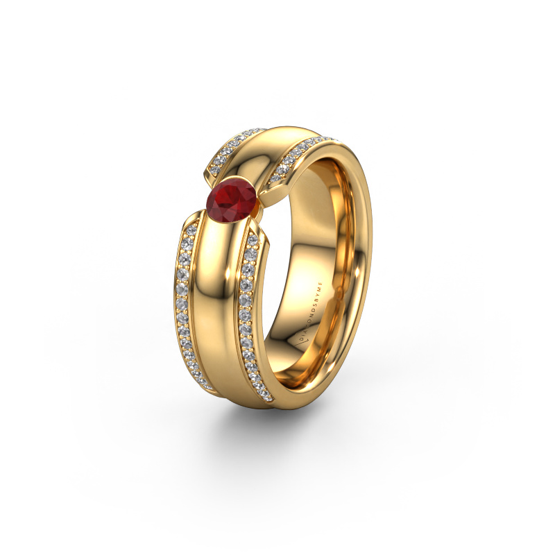 Image of Wedding ring WHR0575L 585 gold ±7x2 mm Ruby