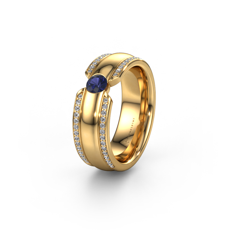 Image of Wedding ring WHR0575L 585 gold ±0.28x0.08 in Sapphire