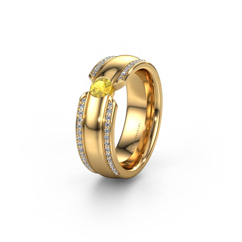 Image of Wedding ring WHR0575L 585 gold ±0.28x0.08 in Yellow sapphire