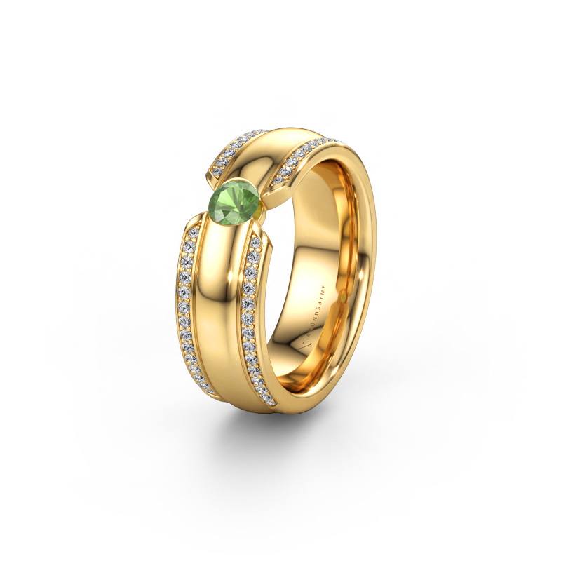 Immagine di Fede nuziale WHR0575L 585 oro ±7 x 2 mm Tormalina verde