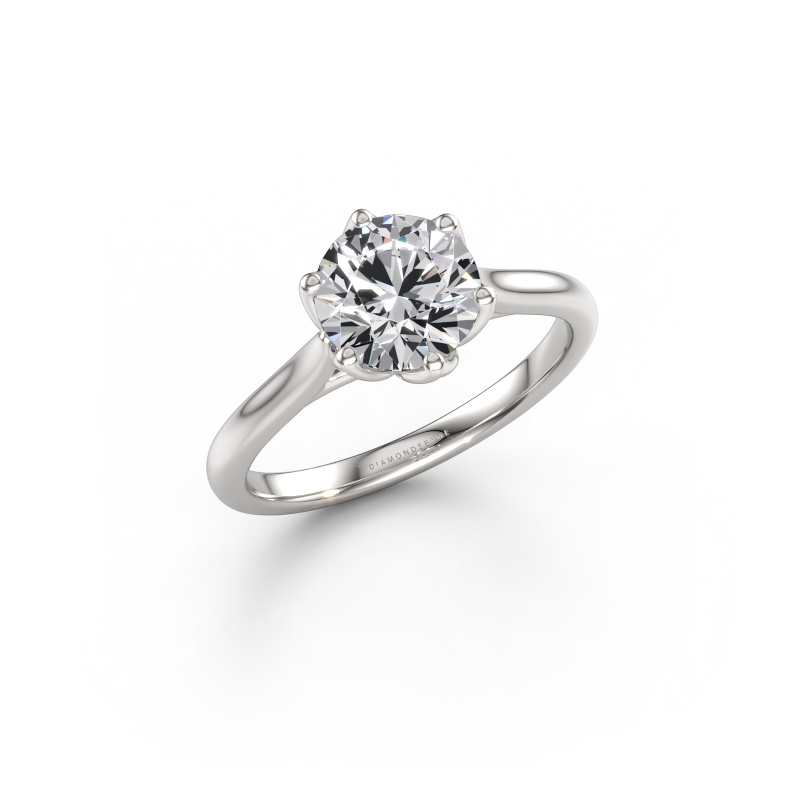 Immagine di Anello di fidanzamento Winona RND 585 oro bianco Diamante lab grown 1.50 crt