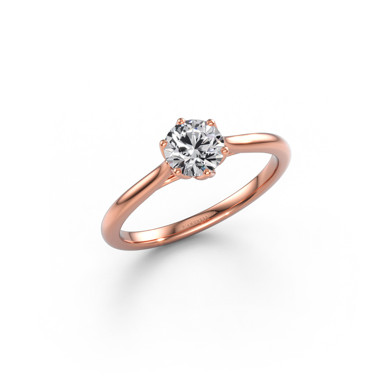 Image of Engagement ring Winona RND 585 rose gold Diamond 0.50 crt