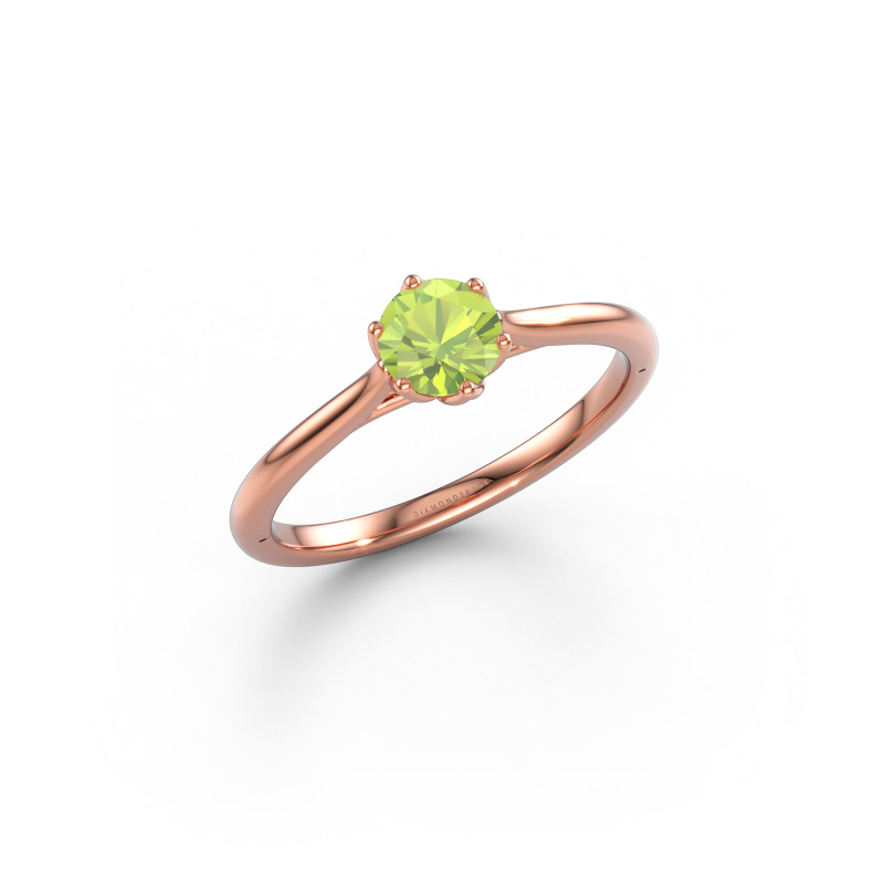 Image of Engagement ring Winona RND 585 rose gold Peridot 5 mm