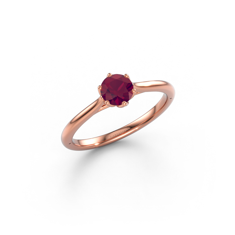 Image of Engagement ring Winona RND 585 rose gold Rhodolite 5 mm