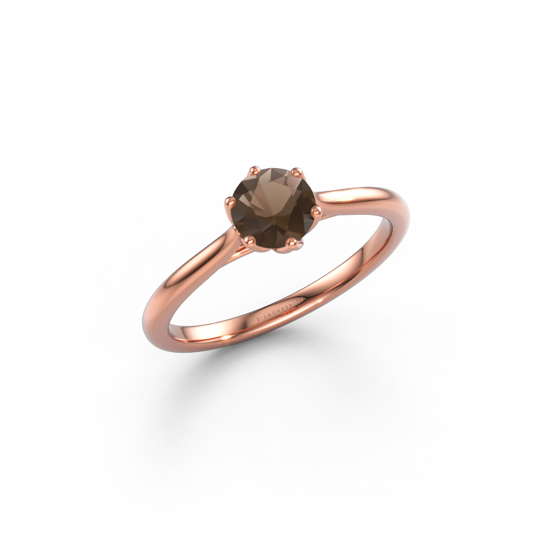 Image de Bague de fiançailles Winona RND 585 or rose Quartz fumé 5 mm