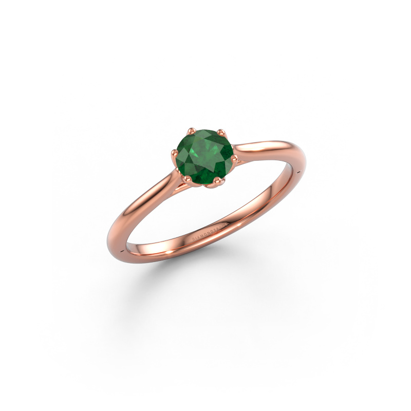 Image of Engagement ring Winona RND 585 rose gold Emerald 5 mm