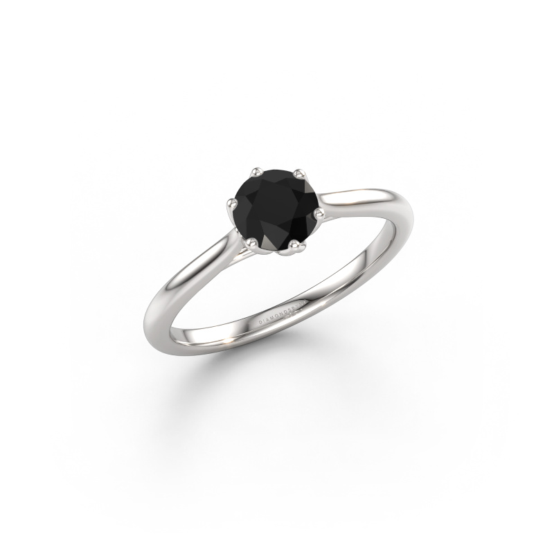 Image of Engagement ring Winona RND 950 platinum Black diamond 0.60 crt