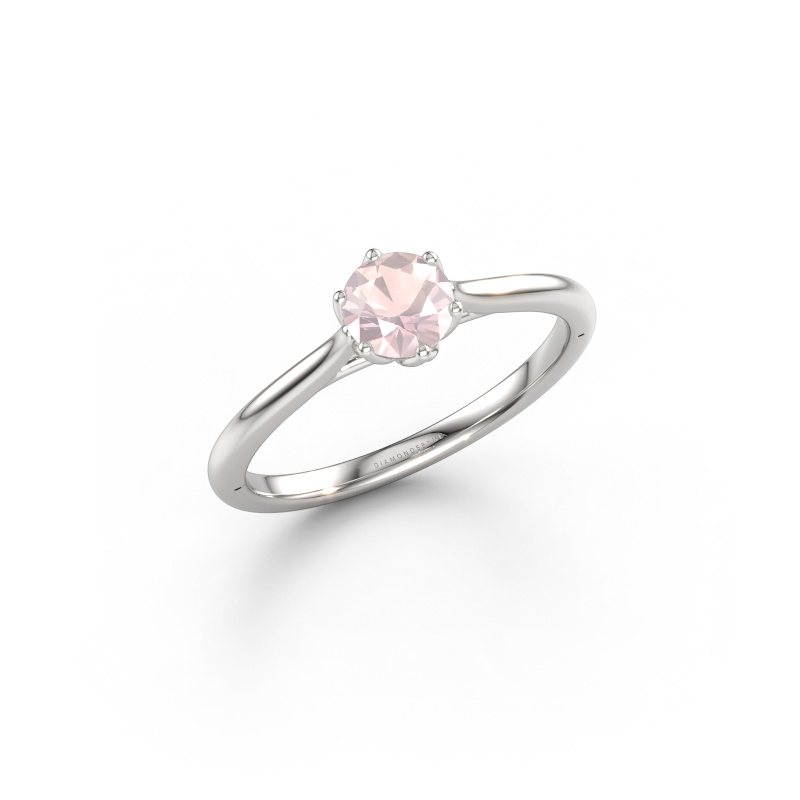 Immagine di Anello di fidanzamento Winona RND 950 platino Morganite champagne 5 mm