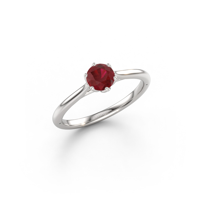 Bild von Verlobungsring Winona RND 585 Weißgold Rubin 5 mm