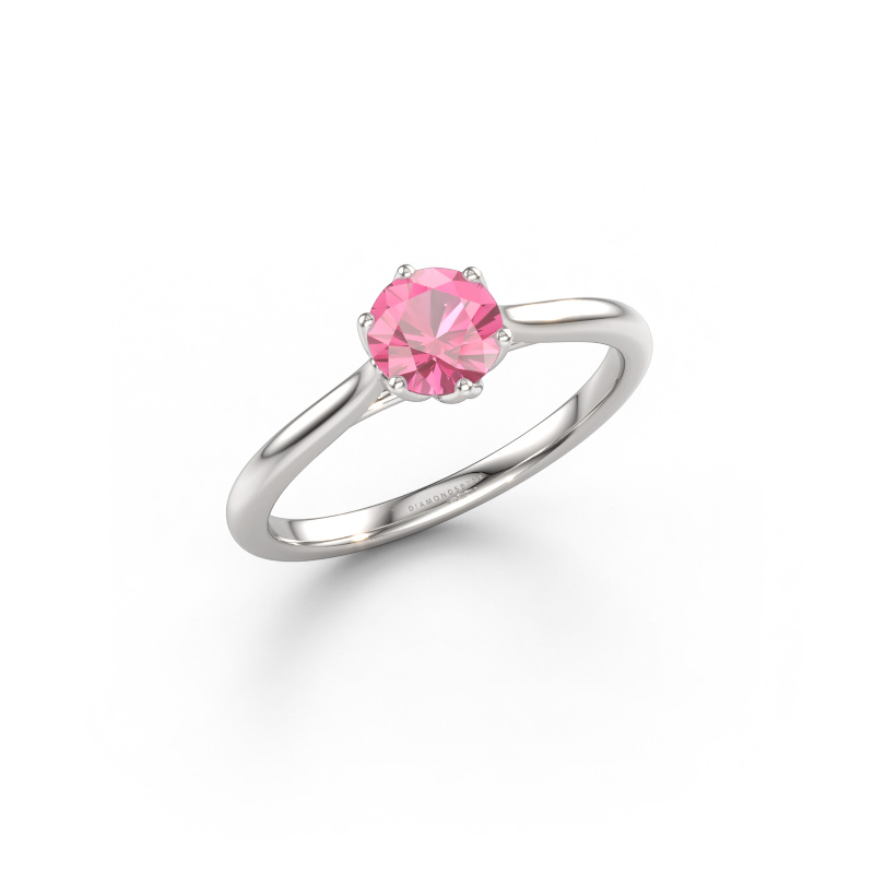 Image of Engagement ring Winona RND 585 white gold Pink sapphire 5 mm