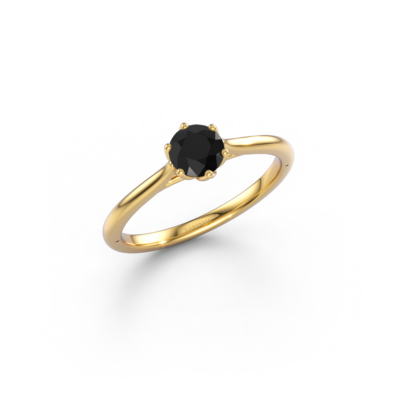 Image of Engagement ring Winona RND 585 gold Black diamond 0.60 crt