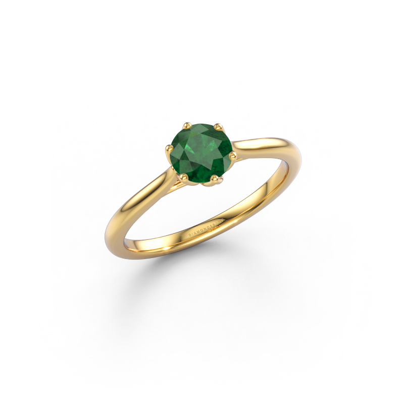Afbeelding van Verlovingsring Winona RND 585 goud Smaragd 5 mm