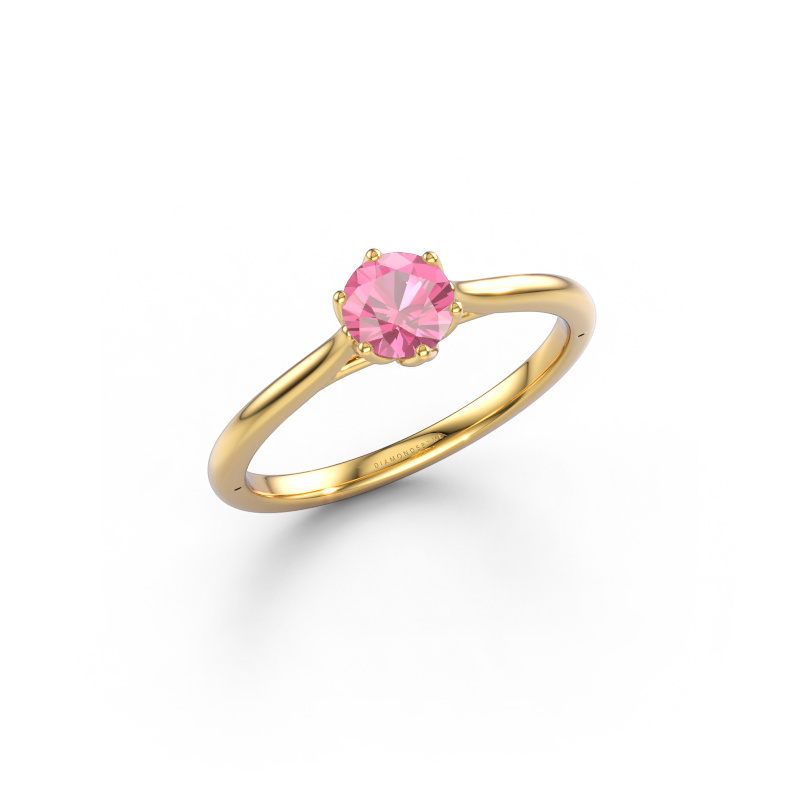 Image de Bague de fiançailles Winona RND 585 or jaune Saphir rose 5 mm