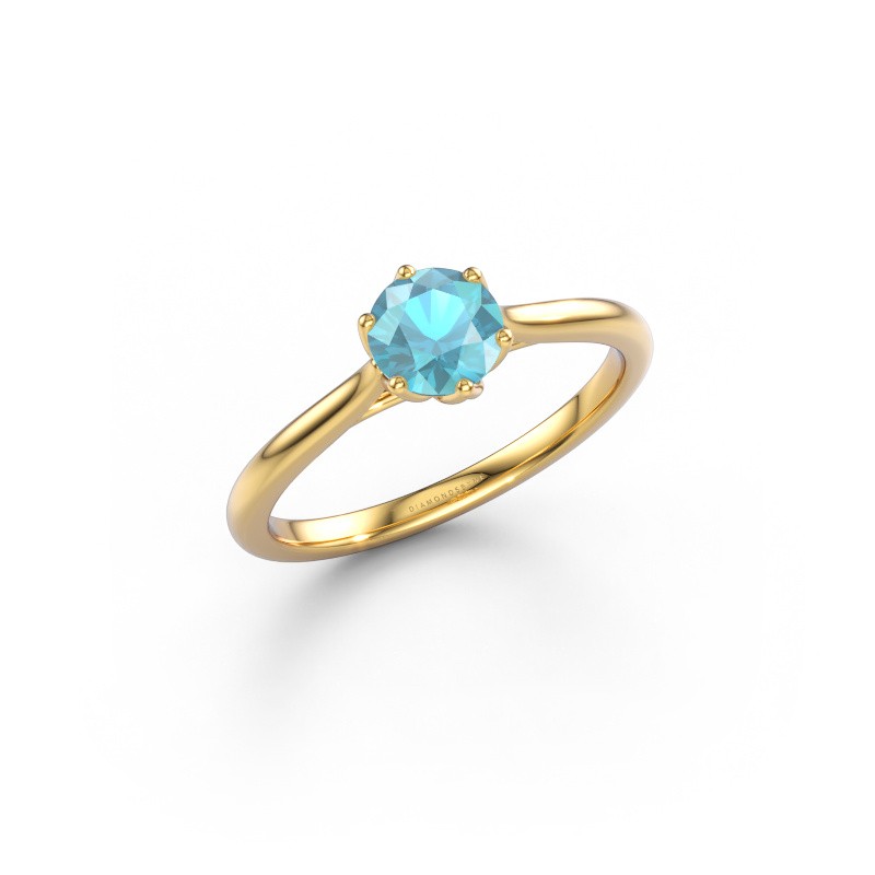 Bild von Verlobungsring Winona RND 585 Gold Blau Topas 5 mm